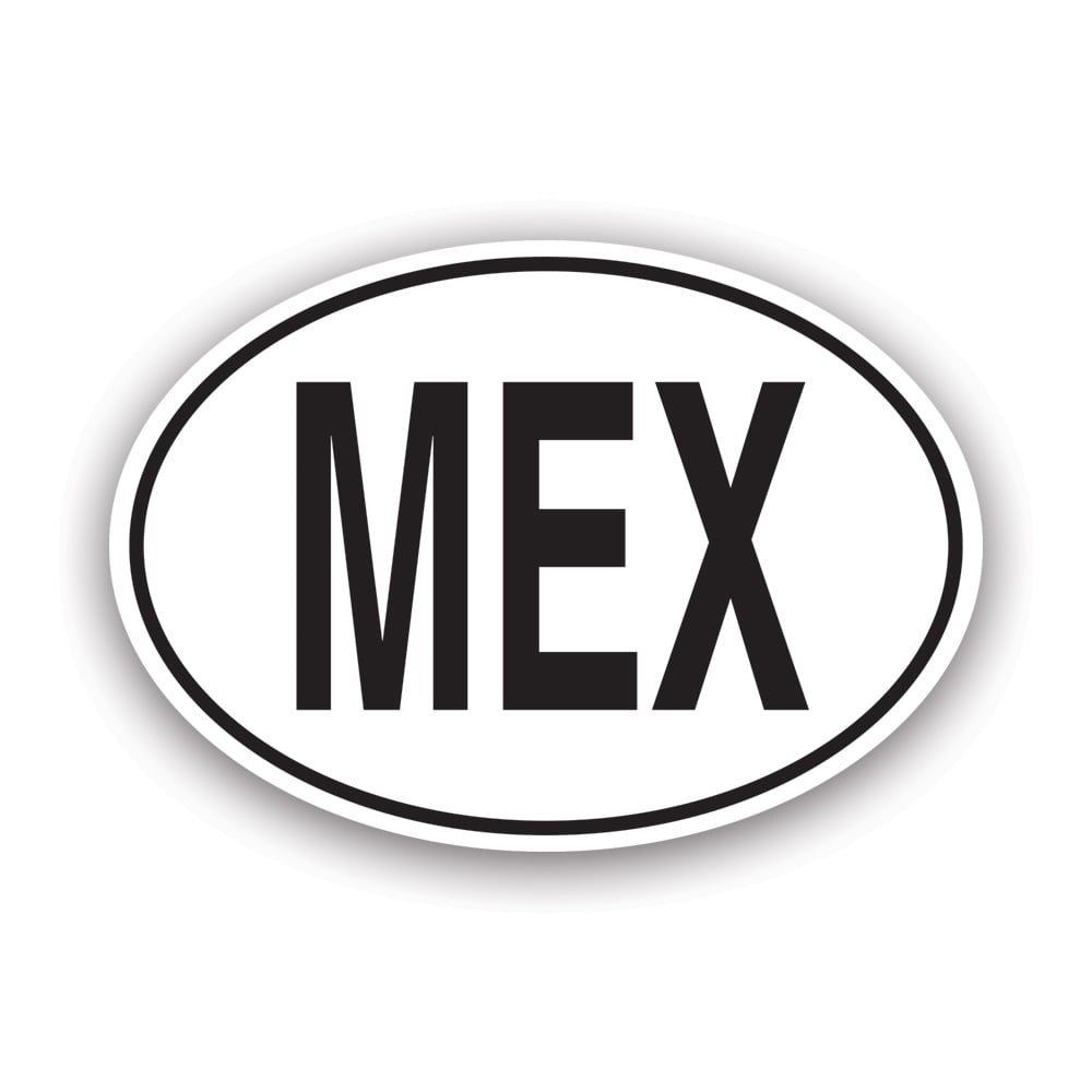 MEX Mexico Country Code Oval Sticker Decal - Self Adhesive Vinyl ...