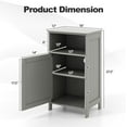 thumbnail image 3 of LDAILY Bathroom Cabinet, Freestanding Small Cabinet with Door, 3-Position Adjustable and Removable Shelf, Anti-Tipping Device, Wooden Floor Organizer for Bathroom, Kitchen, Office (Gray), 3 of 9