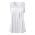 thumbnail image 6 of Womens Tank Tops Summer Pleated Crew Neck Sleeveless Tops For Women Ruched Loose 2xl Tops Women Shirt Women Sleeveless Pajamas Women Dressy Cardigan Women Beach Women Top Shirts Women Loose Workout, 6 of 6