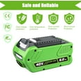 thumbnail image 3 of 29472 for Greenworks 40V 6.0Ah Lithium G-MAX Battery 29462 29482 29252 2901319, 3 of 6