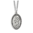 thumbnail image 2 of Saint Christopher Pewter Travel Medal Pendant 1 Inch with Blue Drawstring Gift Bag, 2 of 3