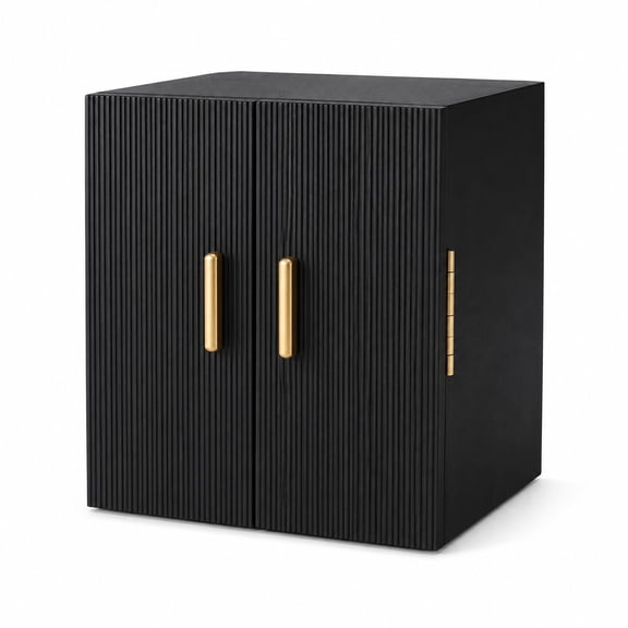 Black Large Jewelry Box Organizer with Mirror, 3 Drawers, Double Doors, Textured Leather Finish, Necklace, Ring, Bracelet and Watch Storage