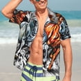 thumbnail image 5 of Yiaed Four Running Horses Print Hawaiian Shirt for Men Short Sleeve Button Down Shirts Beach Shirts for Men-Small, 5 of 5