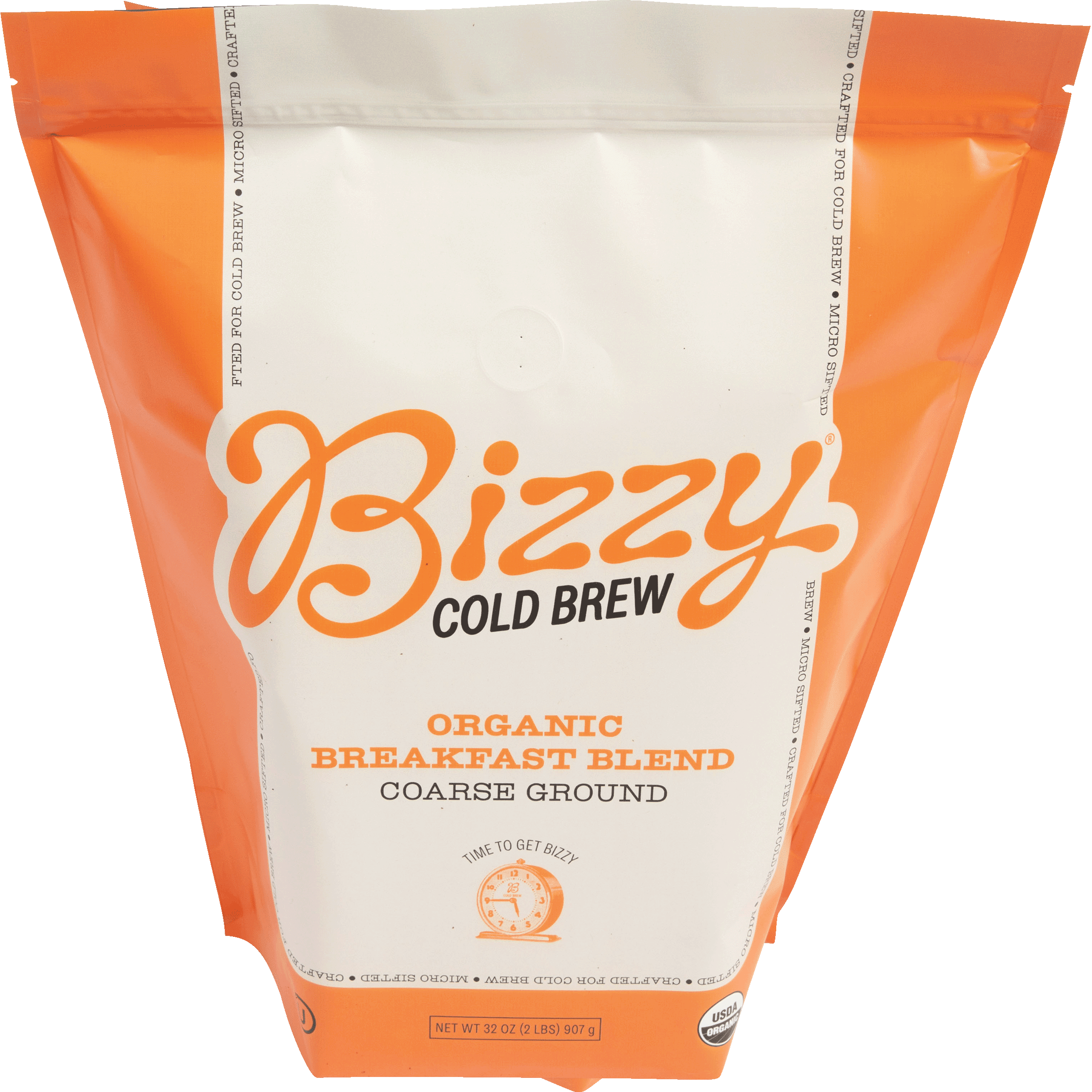 Bizzy Organic Cold Brew Coffee | Breakfast Blend | Coarse Ground Coffee | Medium-Light Roast | Micro Sifted | Specialty Grade | 100% Arabica | 2 LB