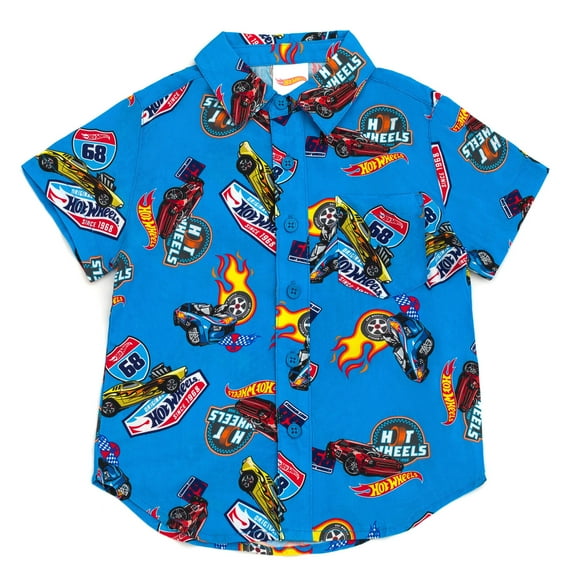 Hot Wheels Matching Family Button Down Dress Shirt Toddler to Big Kid