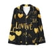 thumbnail image 5 of Puntoco Ropa de dormir para mujer Conjunto de pijama con cuello vuelto, manga larga y estampado de amor para el día de San Valentín para mujer, 5 of 5