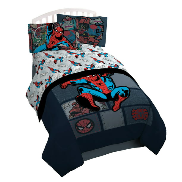 Marvel Spiderman Jump Kick Twin Sheet, Spiderman Bedding Twin