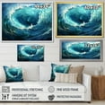 thumbnail image 4 of Designart "Surf Waves in a Tropical Storm" Coastal Framed Wall Art Decor - Coastal Blue Coastal Tropical Living Room Framed Canvas Art, 4 of 6