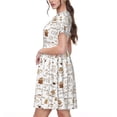 thumbnail image 2 of Goofa Coffee Pattern Women Summer Short Sleeve Midi Dress with Pockets Casual Aline Flowy Tshirt Dress Vocation Beach Sundress, 2 of 6