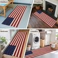 thumbnail image 6 of American Flag Washable Area Rug 2 x 6 ft Vintage Red White Stripes Blue Stars Wood Grain, Soft Non Slip Rugs Stain Repellent Indoor Felt Carpet for Living Dining Room Bedroom Home Office, 6 of 9