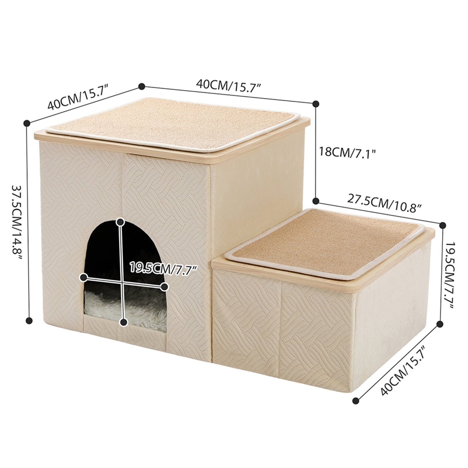 Pefilos Pets Dog Stairs for High Beds Pet Steps for Cats Get on Bed Couch Stairs 2 Step Stool for Small Dogs Kitten Ladder for Bed Window Perch for Pet Stair Ramp with Toy Storage Condo, Beige Pefilos Pets Dog Stairs for High Beds Pet Steps for Cats Get on Bed Couch Stairs 2 Step Stool for Small Dogs Kitten Ladder for Bed Window Perch for Pet Stair Ramp with Toy Storage Condo, Beige