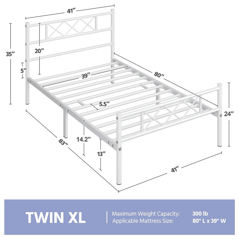 Twin xl sale bed frame measurements