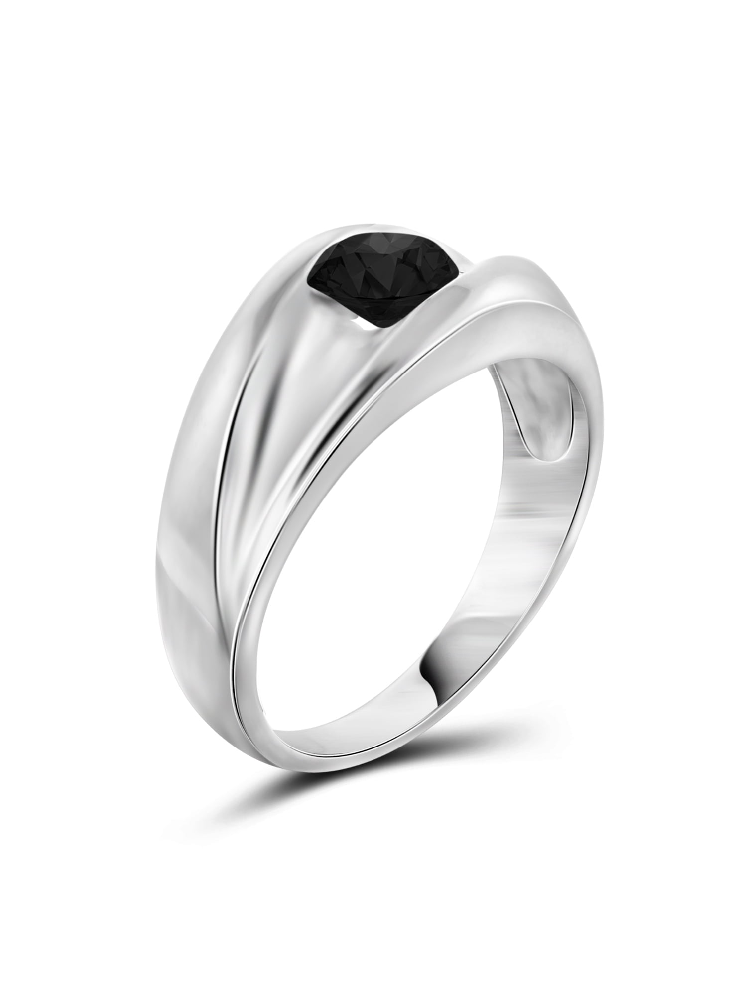 JewelersClub Black Diamond Rings for Men – 1.00 CTW Genuine Black Diamond Ring for Men – Hypoallergenic 0.925 Sterling Silver Ring Men –Real Diamond Mens Rings Statement Ring – Luxurious Gifts for Him