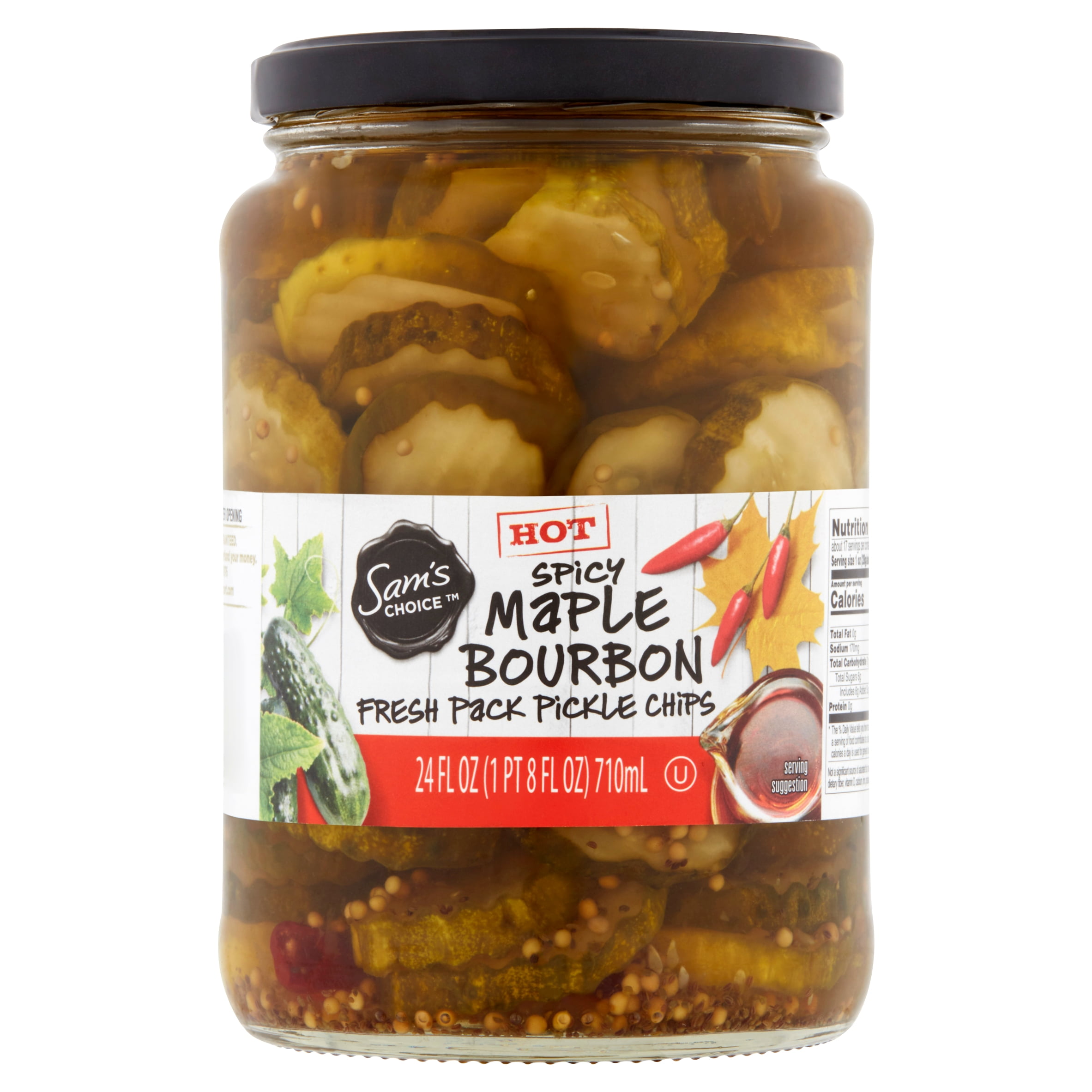 Sam's Choice Hot Spicy Maple Bourbon Fresh Pack Pickle Chips, 24 fl oz