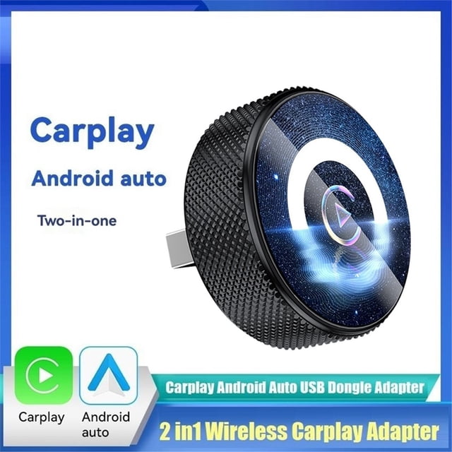 Adaptateur Sans Fil 2en1 CarPlay Android Auto BT+WIFI USB Dongle Plug Play Mini Smart Box Convertit Filaire en Sans Fil