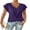 Purple, variant on Cuteduck Womens Tops V-Neck Twist Front Rolled-Up Sleeves Casual Shirts S-XXL