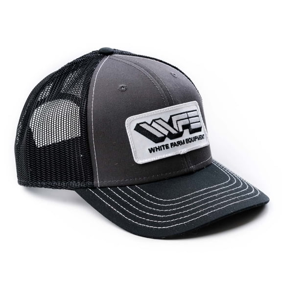 White Farm Equipment Logo Black & Gray Mesh Back Hat, WHGBM