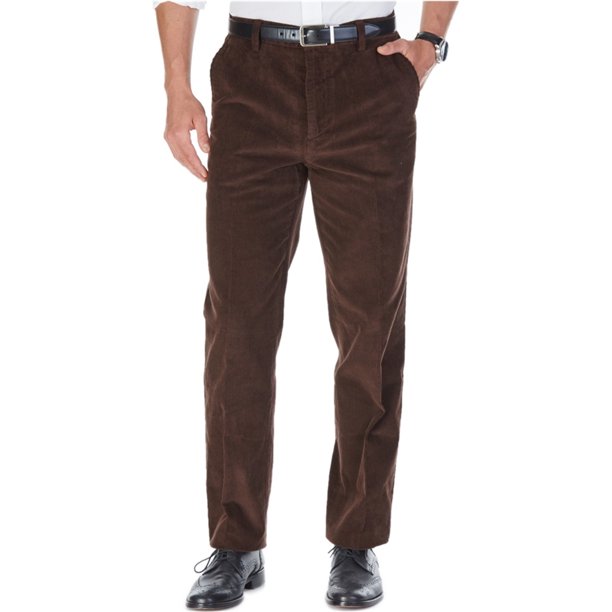 Nautica - Pantalones de pana informales para hombre, ajuste clásico, color marrón, 40 W x 30 L Nautica Pana