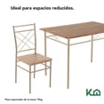 thumbnail image 3 of Comedor de 4 Sillas Mesa Madera Cocina Restaurante Cafeteria beige 5, 3 of 5