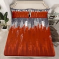 thumbnail image 2 of jejeloiu Batik Bed Sheets,Vintage Abstract Geometric King Sheets,Red Gray Graffiti Sheet Set For Men Women,Luxury Bedroom Decor,4 Pieces, 2 of 7