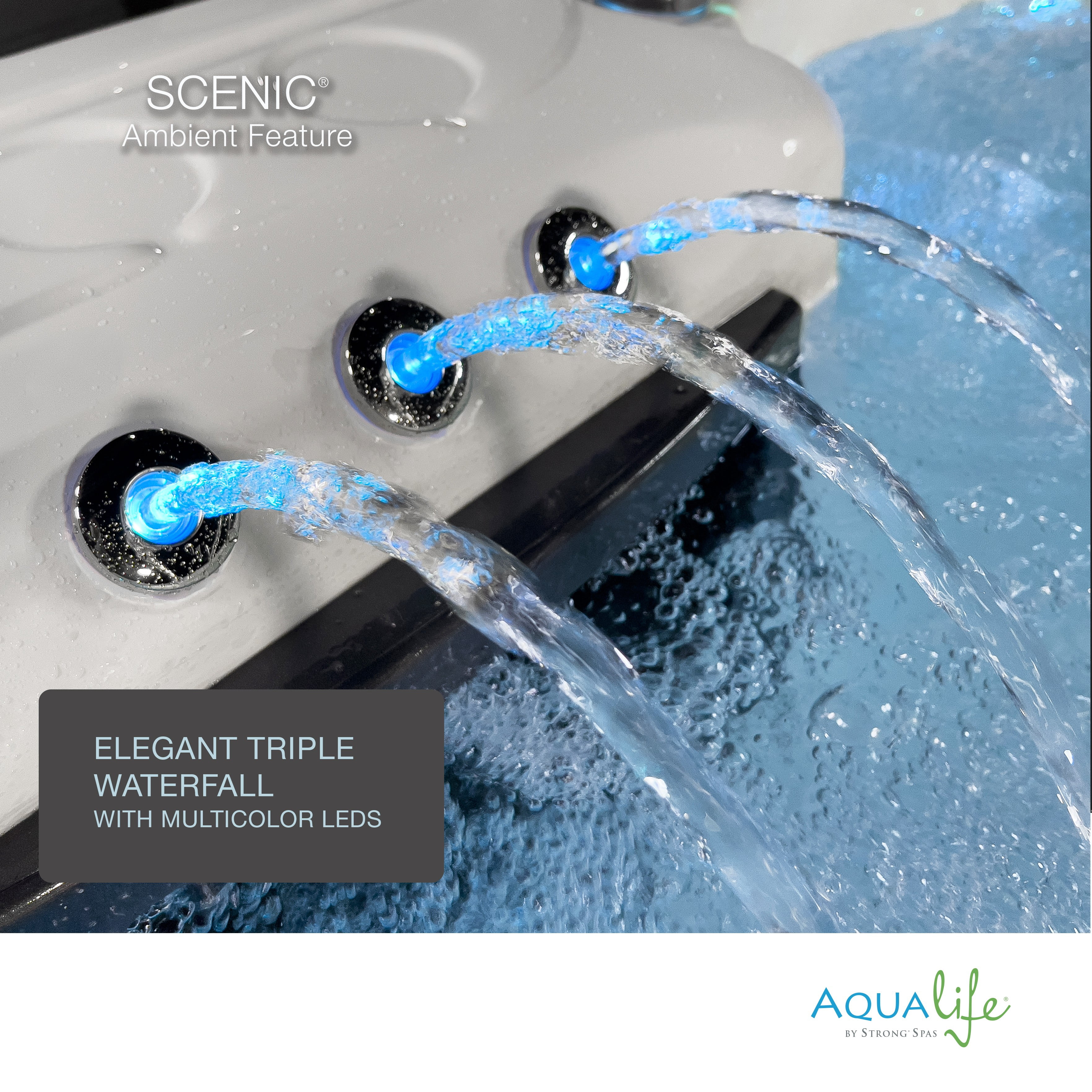 Aqualife by Strong Spas Scenic 6 Person 120-Port Lounger Spa, 69 Jets
