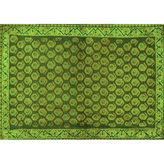 Ahgly Company Indoor Rectangle Persian Green Traditional Area Rugs, 3' x 5'