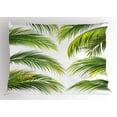 thumbnail image 1 of Palm Leaf Pillow Sham Vivid Palm Leaves Growth Jungle Lush Foliage Summer Forest Botany, Decorative Standard Size Printed Pillowcase, 26 X 20 Inches, Green Lime Green White, by Ambesonne, 1 of 2