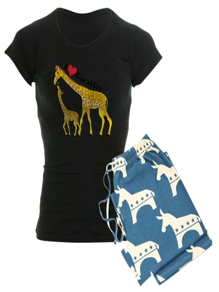 CafePress - I Love Giraffes - Women's Dark Pajamas - Walmart.com