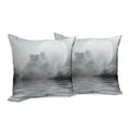 thumbnail image 6 of Ambesonne Moon Throw Pillow Cover 2 Pack, Calm Water and Twilight Sky, 16", Grey Purpleblue, 6 of 6