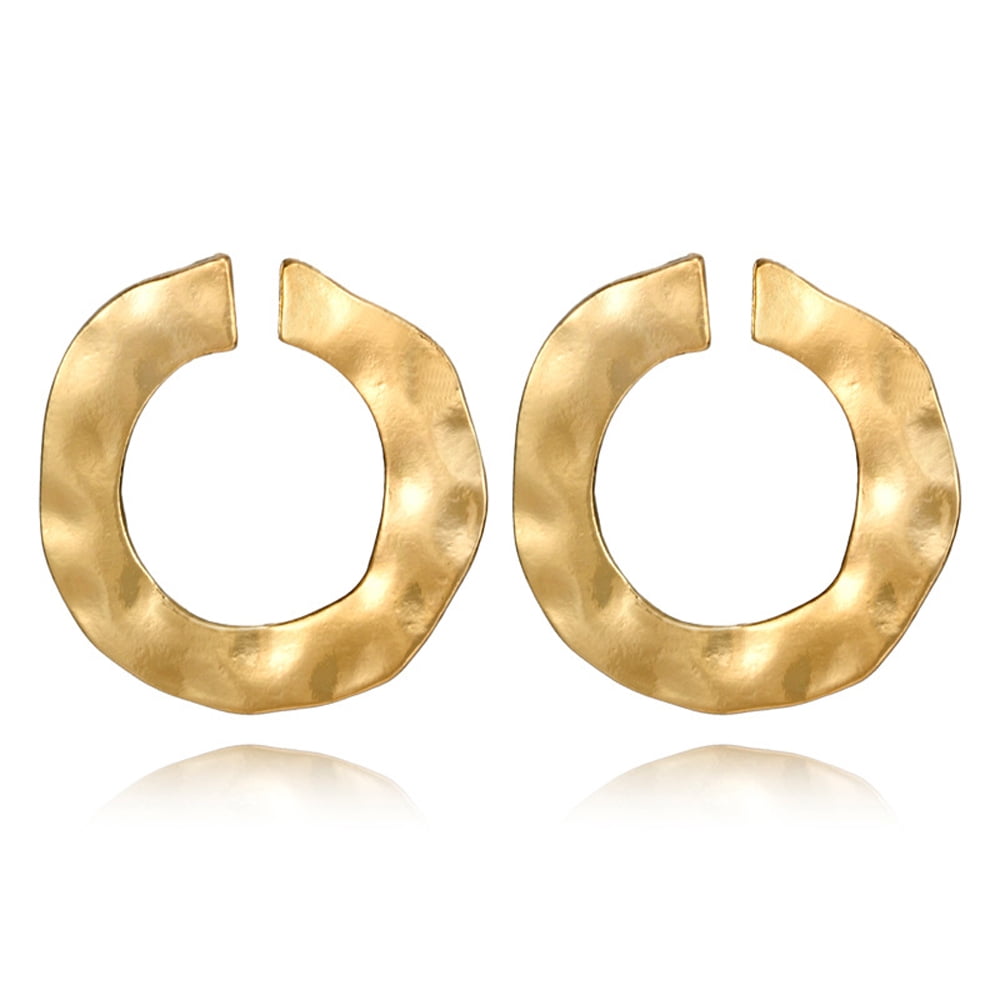Fashion Irregular Geometry Circular Earrings for Women and Girls Round Ear  Studs Accessories with Zinc Alloy
