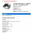 thumbnail image 2 of Front Right Brake Caliper 1 - Compatible with 1994 - 1999 Dodge Ram 3500 1995 1996 1997 1998, 2 of 2