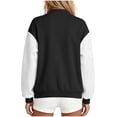 thumbnail image 4 of YTCAMLO Loose Fit Baseball Jackets for Women, Trendy Button Down Varsity Jacket with Pockets, Bomber Long Sleeve Raglan Coat, 4 of 6