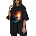 thumbnail image 4 of Plus Size Shirt for Women Oversized Black Tops for Women Short Sleeves Shirt for Women T Shirt Crewneck Shirt for Women M, 4 of 5