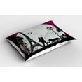 thumbnail image 2 of Ambesonne Romantic Pillow Sham 2 Pack, Couple with Full Moon, 26"x20", Fuchsia Grey Black, 2 of 3