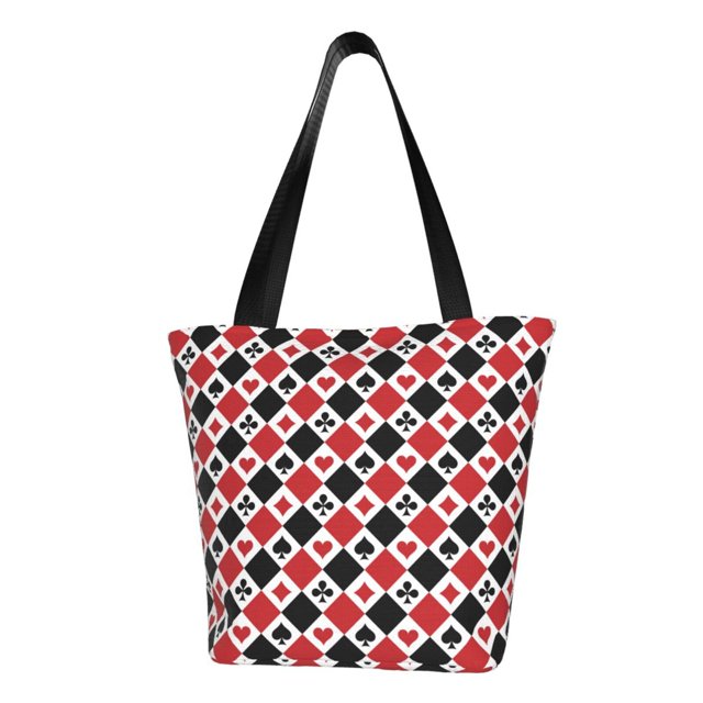 Balery Playing Cards Bolsa de Hombro con Diseño, Bolsa Grande y Duradera, Bolsa Versátil para Compras