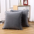 thumbnail image 2 of Danolaps 2Pcs Throw Pillow Covers with Tassels,Boho Throw Pillow Covers Set Soft Solid Velvet Cushion Covers Cushion Case for Farmhouse Sofa Bedroom Home Decor, 2 of 8