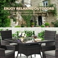 thumbnail image 4 of ALAULM 5-Piece Outdoor Rattan Dining Set with Square Glass Table with Cushions for Patio, Gray, 4 of 8