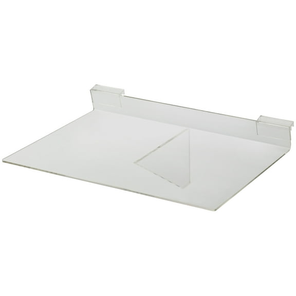 SSWBasics  14 x 10 Inch Clear Acrylic Shelf for Slatwall and Wire Grid Accessories - Ideal Slatwall and Grid Accessories for Organized Display