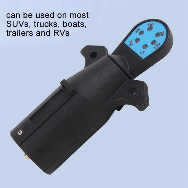Probador de Luz de Remolque de 12v y 7 Pines, Circuito de enchufe para Remolque, Comprobador de Cablado RV para Vehículos de AutomÓVIL, SUV