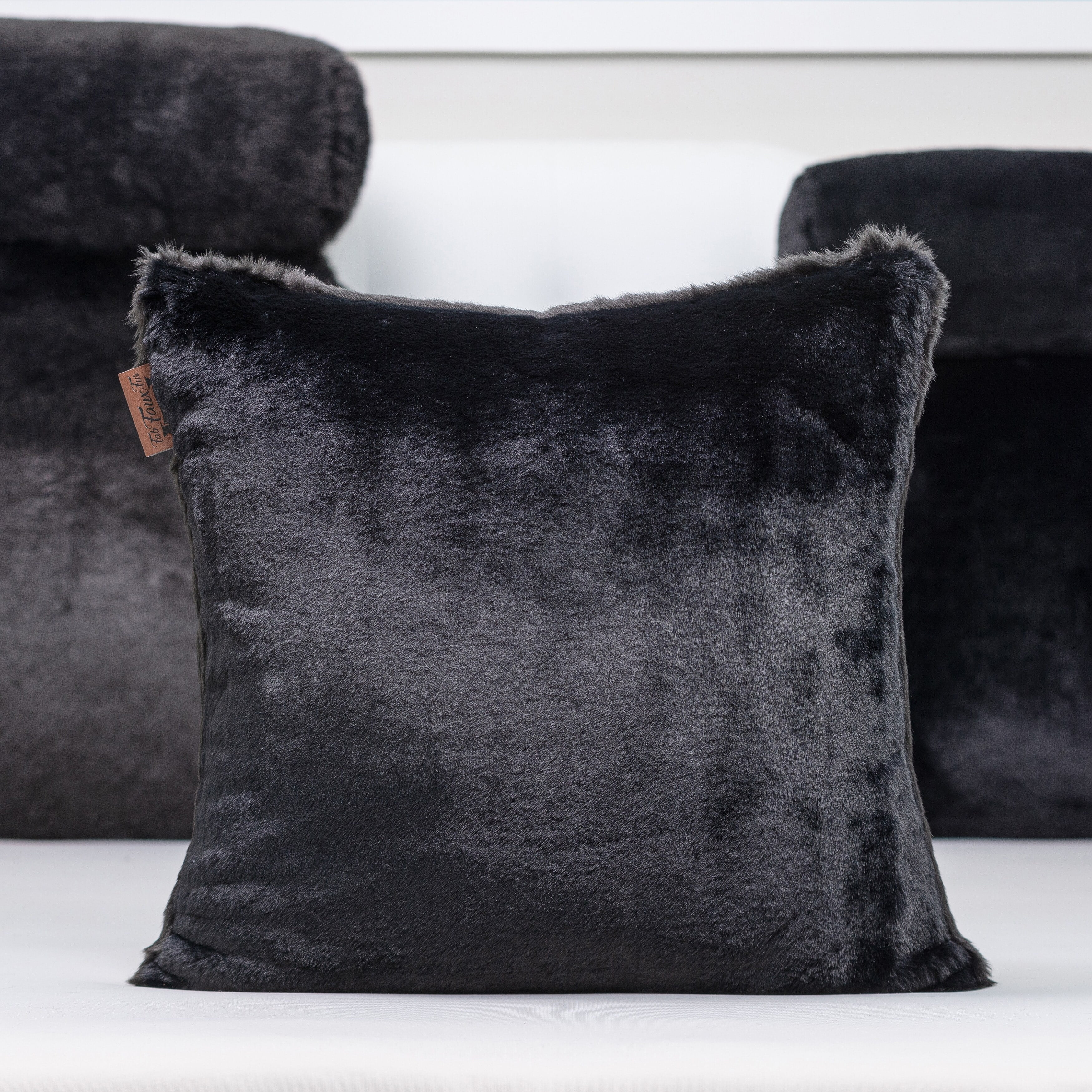 18 X 18 Throw Pillow Micro-bead Fill Square Couch Pillow Limited Baby Black Panther Fabulous Faux Fur Pillowcase & Shell, 1 PCS, 2-tone Decorative Luxury Style for Sofa, Bedroom