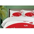 thumbnail image 4 of Ambesonne Japanese Duvet Cover Sets, Cherry Sakura Trees, 2-King, Vermilion Black White, 4 of 7