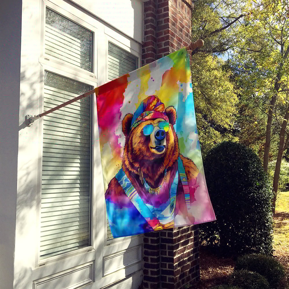 thumbnail image 2 of Hippie Animal Grizzly Bear House Flag 28 in x 40 in, 2 of 5