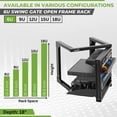 thumbnail image 3 of NavePoint 6U Server Rack with Swing Gate - 6U Wall Mount Rack for 19 Inch IT Equipment Open Frame Rack – Network Rack Wall Mount for AV & Server Equipment 18” Deep 6U Rack, Black, 3 of 6