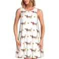 thumbnail image 1 of Lukts Teckel Chiot pour Femmes Robe Sans Manches, Robe d'Été à Col Rond avec Poches, Adaptée à la Vie Quotidienne, Plage, Fête, 1 of 7