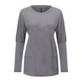thumbnail image 4 of gakvbuo Fall Long Sweatshirt For Womens With Pockets Lightweight Pullover Shirts Long Sleeve Dressy Tunic Tops To Wear With Leggings, 4 of 5