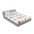 thumbnail image 2 of Gemstone Fitted Sheet & Pillow Sham Set, Composition of Gemstones with Names Tiger Eye Sulphur and Ruby Mineral Geology, Decorative Printed 3 Piece Bedding Decor Set, Full, Orange Teal, by Ambesonne, 2 of 2