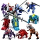 thumbnail image 2 of JIN JIANG-Figuras de acción de Anime 5 en 1 para niños, juguetes de TransFormers Devastator de 32CM, modelo de avión KO, dinosaurio, dragón, Robot, 2 of 4