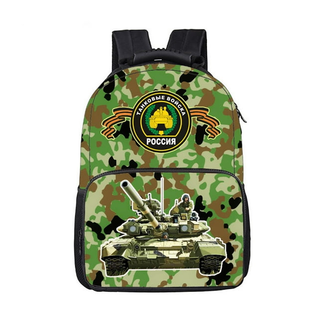 Mochila escolar de anime sin mangas con camuflaje para niños y niños