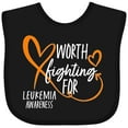 thumbnail image 3 of Inktastic Worth Fighting for Leukemia Awareness Orange Heart Boys or Girls Baby Bib, 3 of 4
