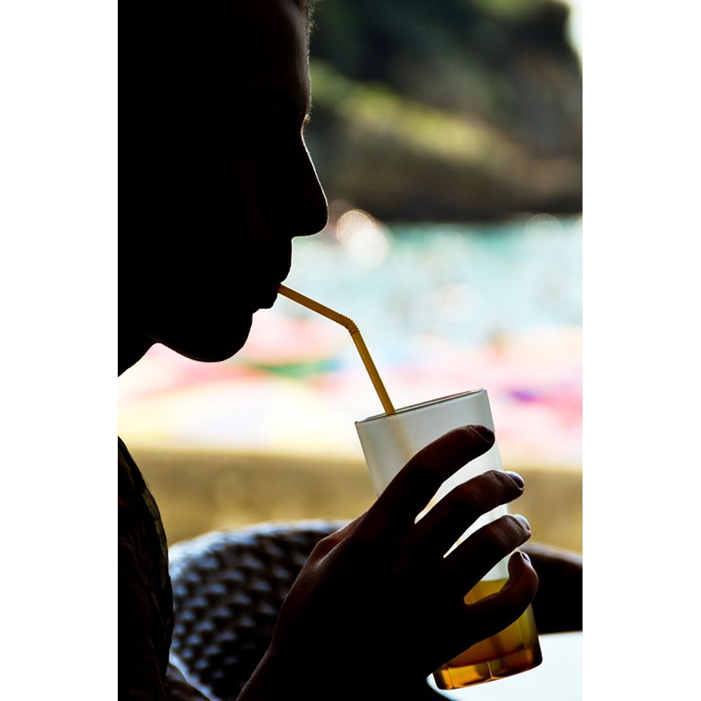 Refreshment Cocktail Shadow Drink Silhouette Straw20 Inch By 30 Inch